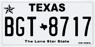 TX license plate BGT8717