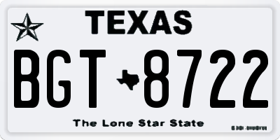 TX license plate BGT8722