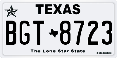 TX license plate BGT8723