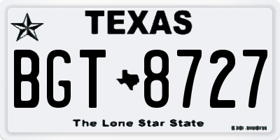 TX license plate BGT8727