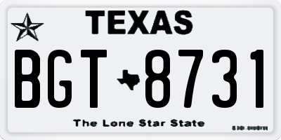 TX license plate BGT8731