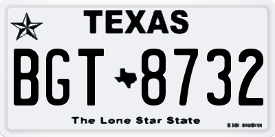TX license plate BGT8732