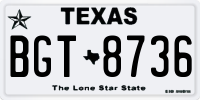 TX license plate BGT8736