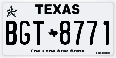 TX license plate BGT8771