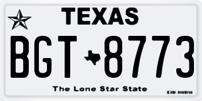 TX license plate BGT8773