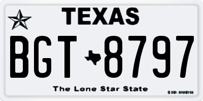 TX license plate BGT8797