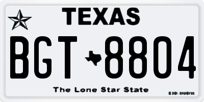 TX license plate BGT8804