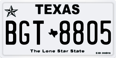 TX license plate BGT8805
