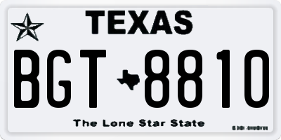 TX license plate BGT8810