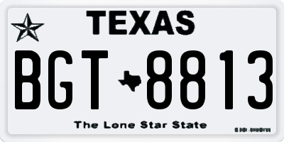 TX license plate BGT8813