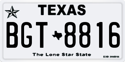 TX license plate BGT8816