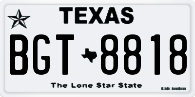 TX license plate BGT8818