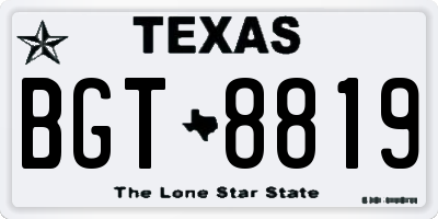 TX license plate BGT8819