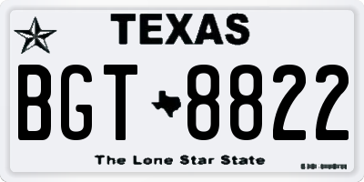TX license plate BGT8822