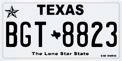 TX license plate BGT8823