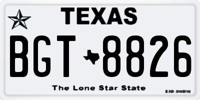TX license plate BGT8826