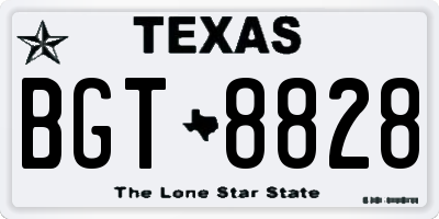 TX license plate BGT8828