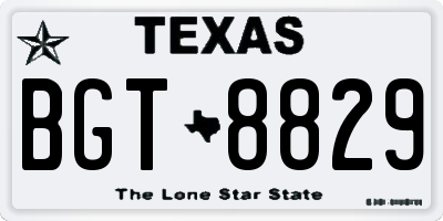 TX license plate BGT8829