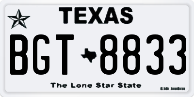 TX license plate BGT8833