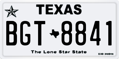 TX license plate BGT8841