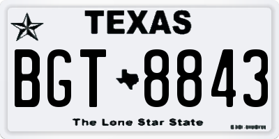 TX license plate BGT8843