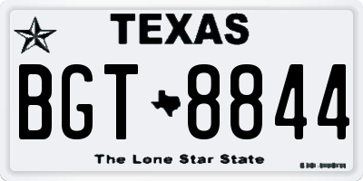 TX license plate BGT8844