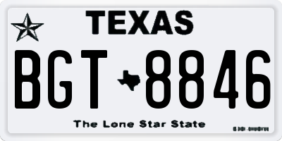 TX license plate BGT8846