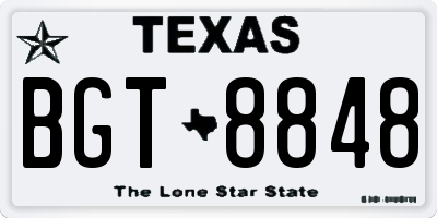 TX license plate BGT8848