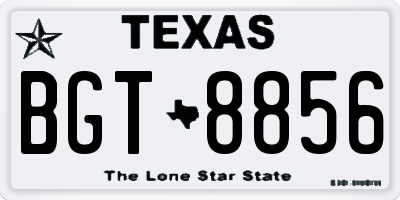 TX license plate BGT8856