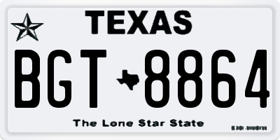 TX license plate BGT8864
