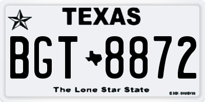 TX license plate BGT8872
