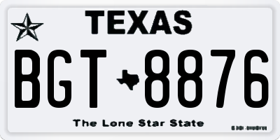 TX license plate BGT8876