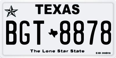 TX license plate BGT8878