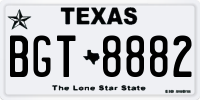 TX license plate BGT8882