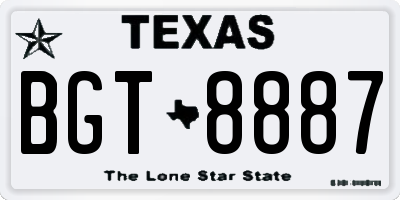 TX license plate BGT8887
