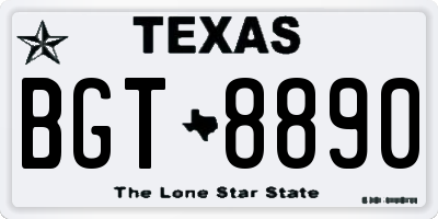 TX license plate BGT8890