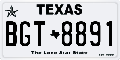 TX license plate BGT8891
