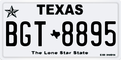 TX license plate BGT8895