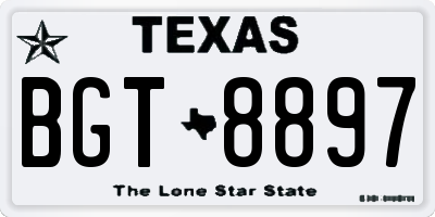 TX license plate BGT8897