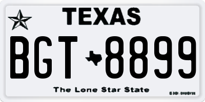 TX license plate BGT8899
