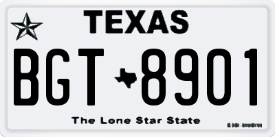 TX license plate BGT8901