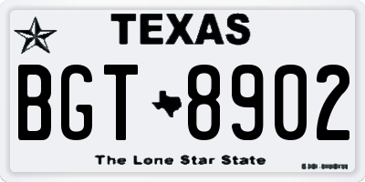 TX license plate BGT8902