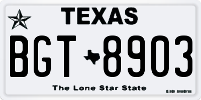 TX license plate BGT8903