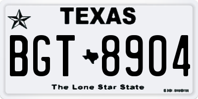 TX license plate BGT8904