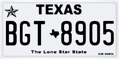 TX license plate BGT8905