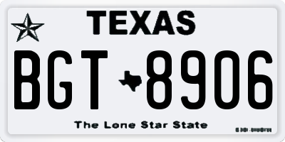 TX license plate BGT8906