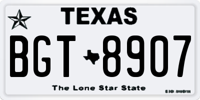 TX license plate BGT8907