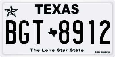 TX license plate BGT8912