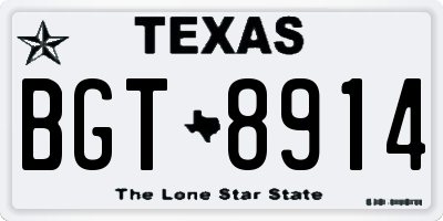TX license plate BGT8914
