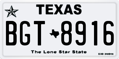 TX license plate BGT8916